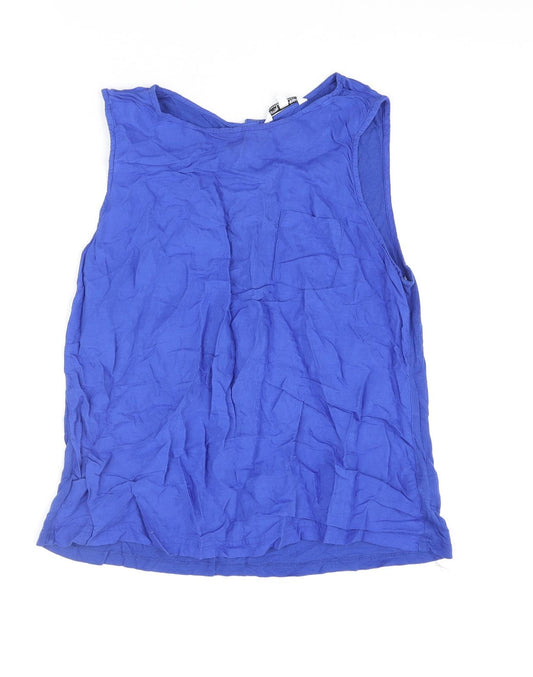 New Look Womens Blue Viscose Camisole Blouse Size 14 Round Neck