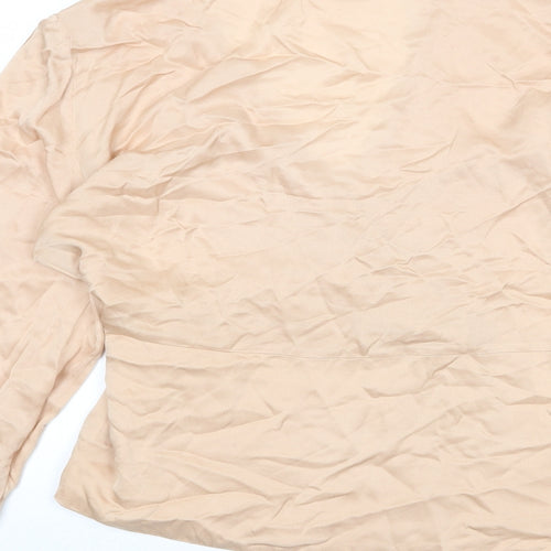 Zara Womens Beige Polyester Wrap Blouse Size L V-Neck
