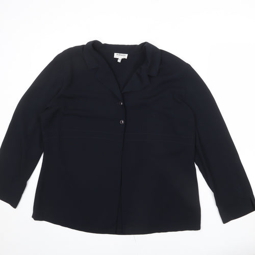 Steilmann Womens Black Polyester Basic Blouse Size 22 Collared - Slit Front