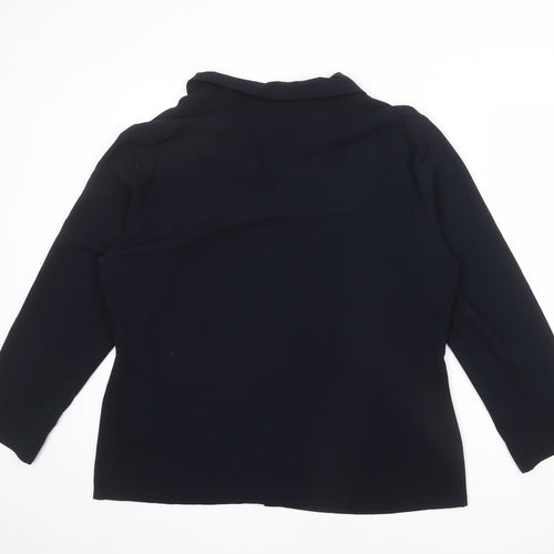 Steilmann Womens Black Polyester Basic Blouse Size 22 Collared - Slit Front