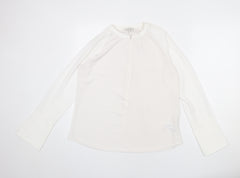 NEXT Womens White Polyester Basic Blouse Size 14 Round Neck