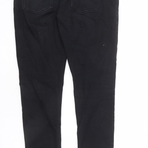 NEXT Mens Black Cotton Straight Jeans Size 32 in L33 in Regular Zip