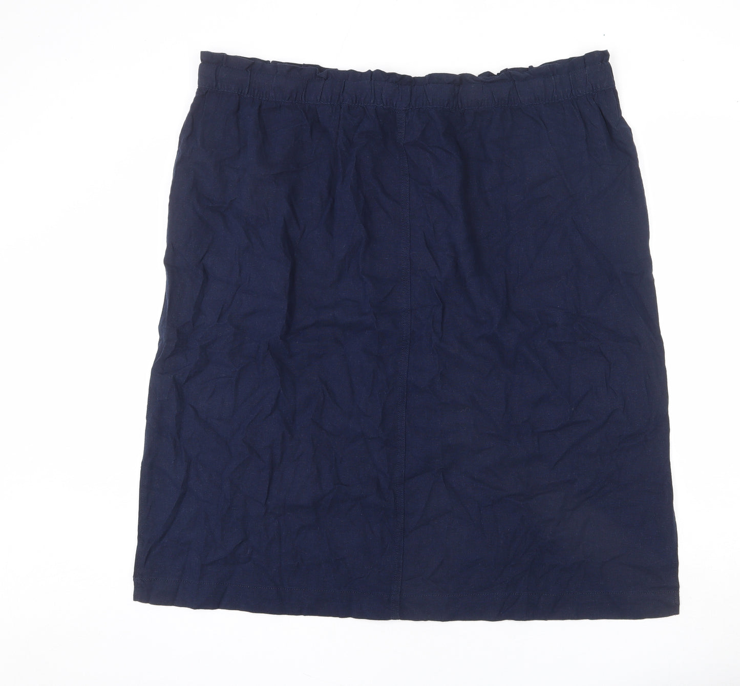 Marks and Spencer Womens Blue Linen A-Line Skirt Size 24