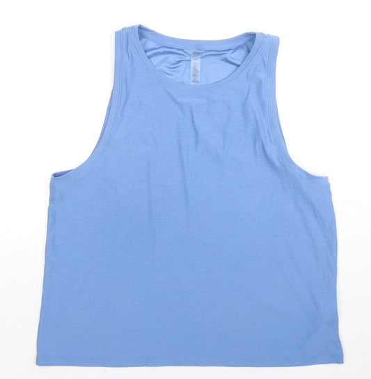 Beyond Yoga Womens Blue Polyester Basic Tank Size L Round Neck