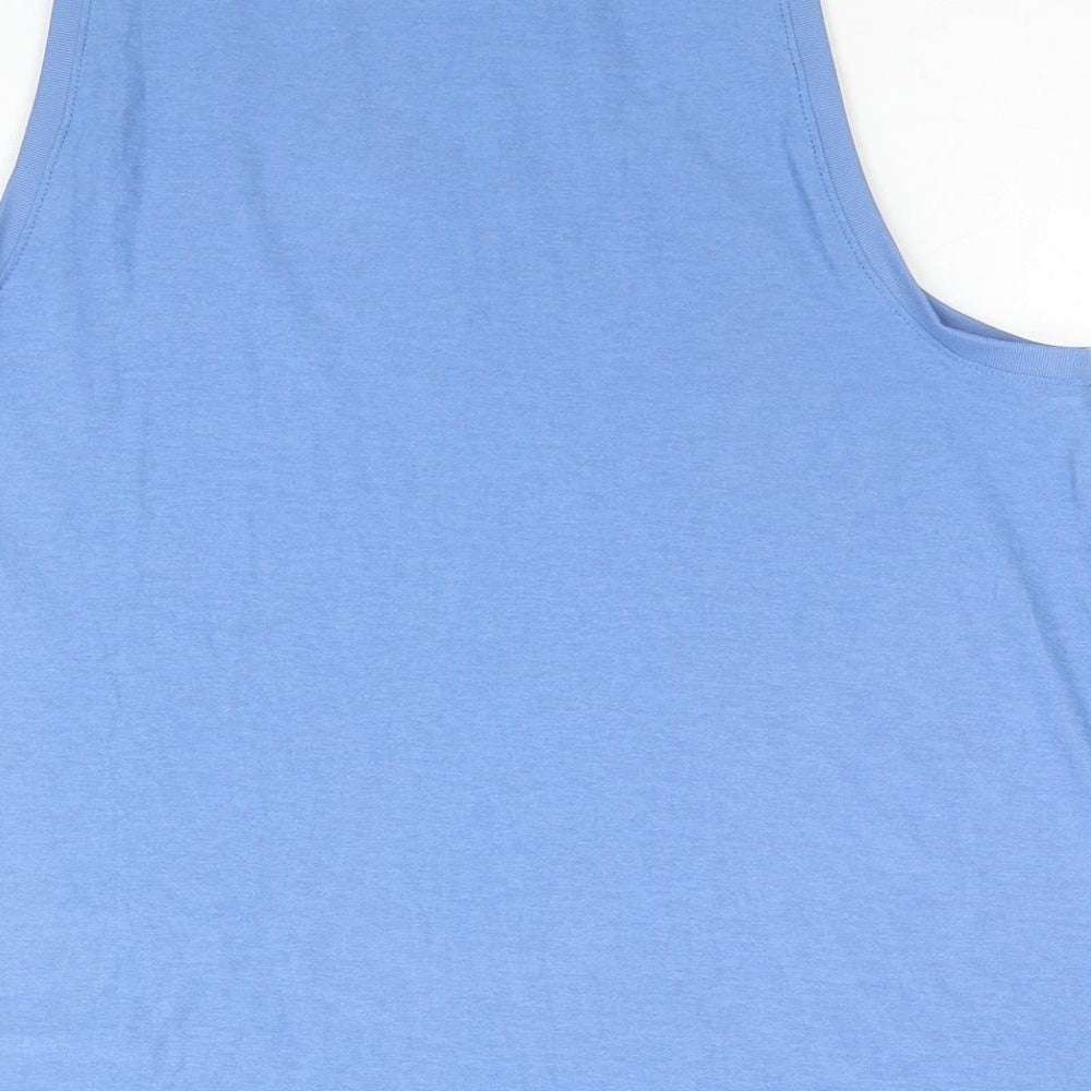 Beyond Yoga Womens Blue Polyester Basic Tank Size L Round Neck