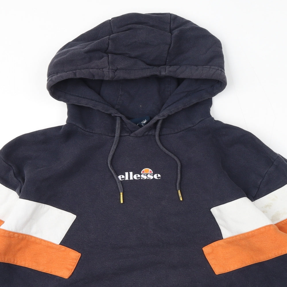 ellesse Mens Blue Cotton Pullover Hoodie Size S