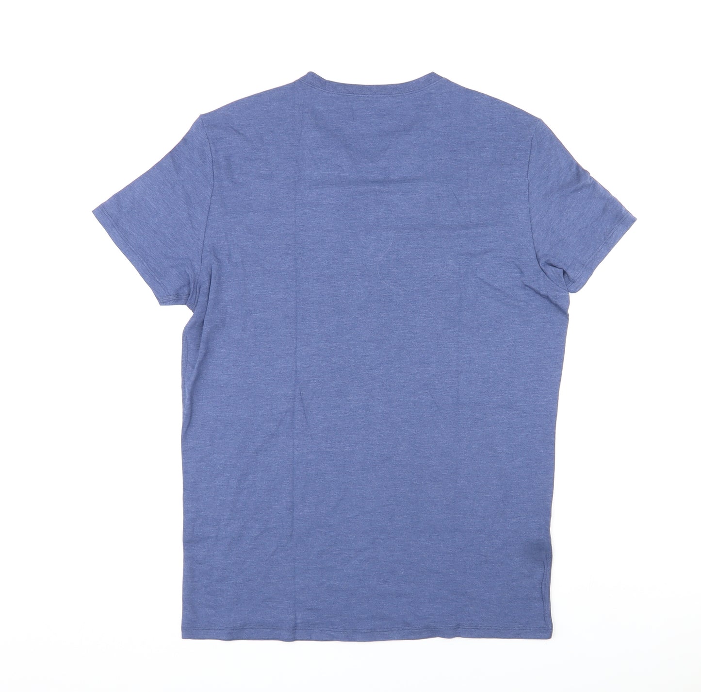 Marks and Spencer Mens Blue Acrylic T-Shirt Size M Round Neck