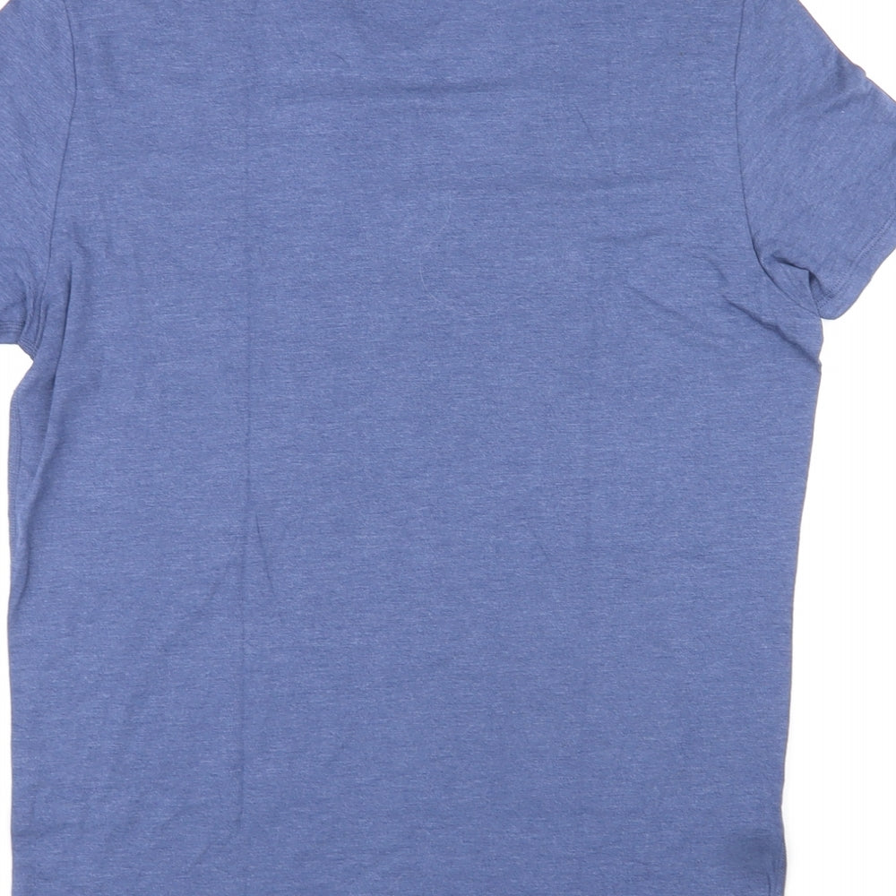 Marks and Spencer Mens Blue Acrylic T-Shirt Size M Round Neck