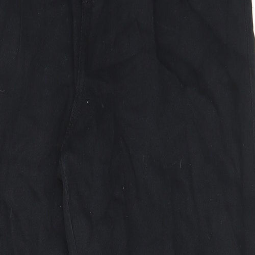 Per Una Womens Black Cotton Straight Jeans Size 10 L25 in Regular Zip - Pockets, Pleated Front