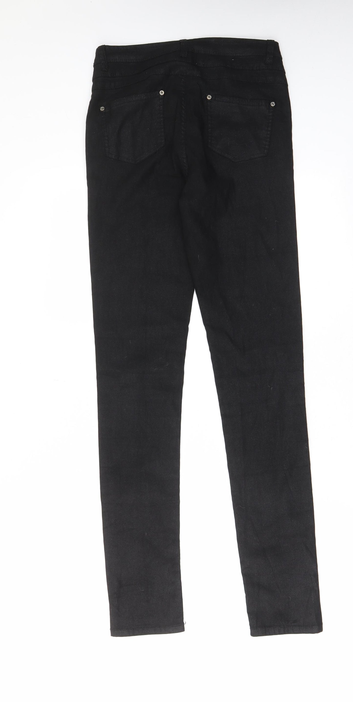PARISIAN SIGNATURE Womens Black Cotton Skinny Jeans Size 10 L31 in Regular Zip - Pockets, Belt Loops
