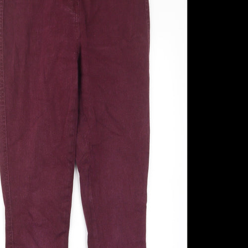 NEXT Womens Purple Cotton Skinny Jeans Size 10 L28 in Regular Zip - Pockets, Belt Loops