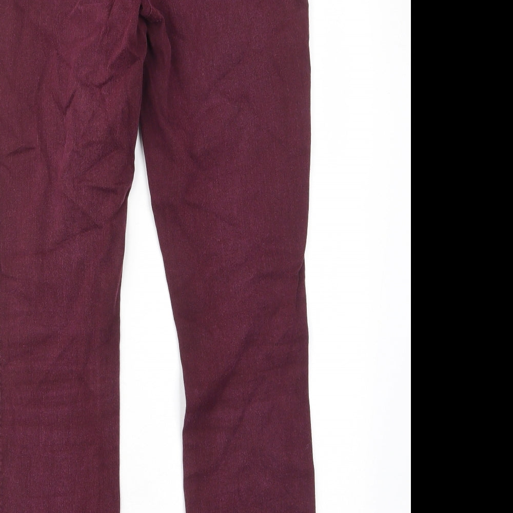 NEXT Womens Purple Cotton Skinny Jeans Size 10 L28 in Regular Zip - Pockets, Belt Loops