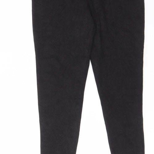 Marks and Spencer Womens Black Cotton Capri Leggings Size 10 L26 in - Elastic waist