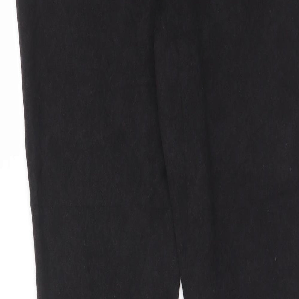 Marks and Spencer Womens Black Cotton Capri Leggings Size 10 L26 in - Elastic waist