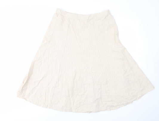 Damart Womens Beige Linen A-Line Skirt Size 18