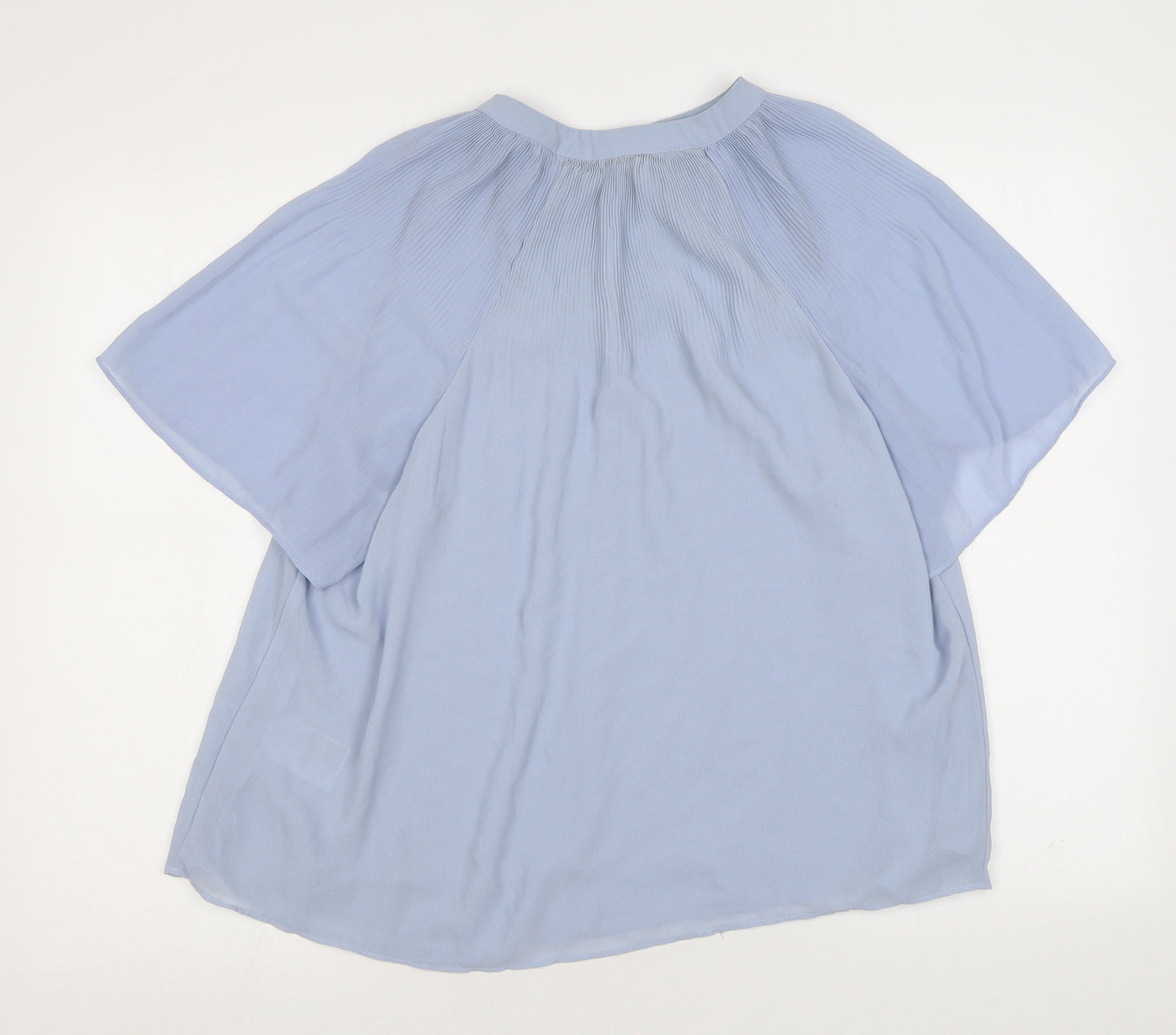 H&M Womens Blue Polyester Basic Blouse Size M V-Neck