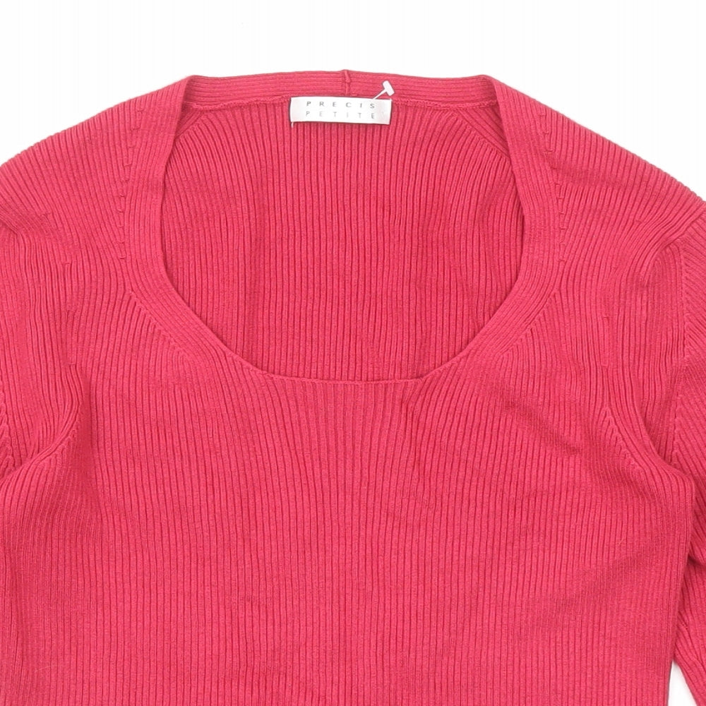 Precis Womens Pink Scoop Neck Viscose Pullover Jumper Size S