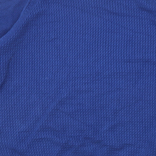 Marks and Spencer Womens Blue Round Neck Cotton Pullover Jumper Size L