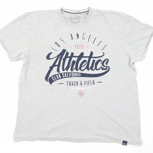 NEXT Mens Grey Cotton T-Shirt Size 2XL Round Neck - Los Angeles Athletics