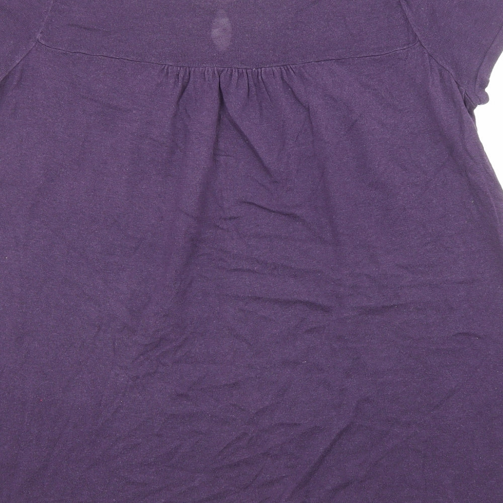 Gap Womens Purple Linen Basic Blouse Size L Boat Neck