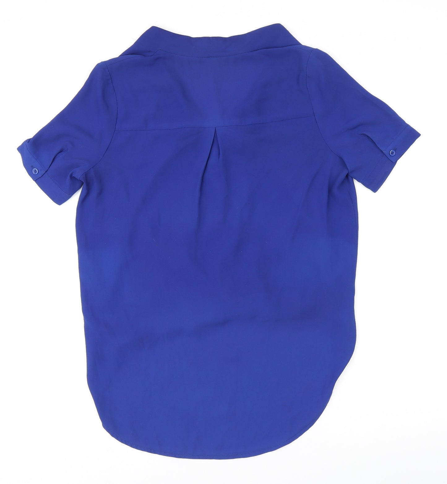 Hush Womens Blue Polyester Basic Blouse Size 10 V-Neck