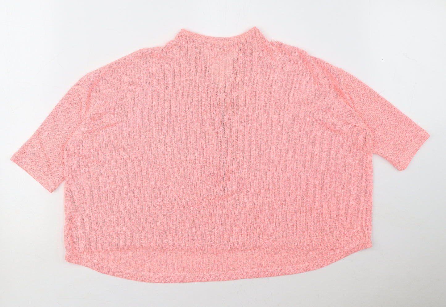 River Island Womens Pink Viscose Basic Blouse Size 12 V-Neck - Oversized