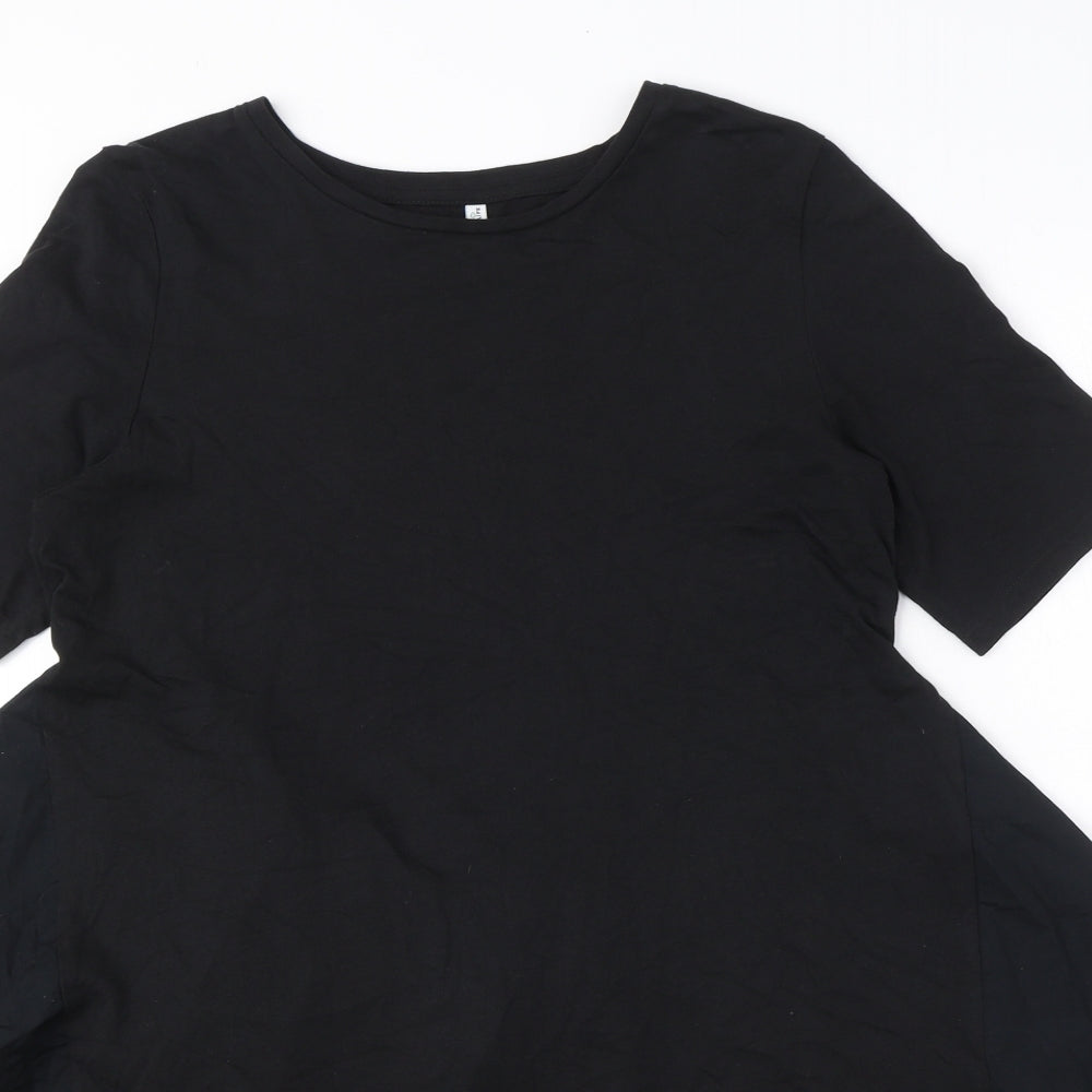 Only Womens Black 100% Cotton Basic T-Shirt Size S Round Neck - Peplum