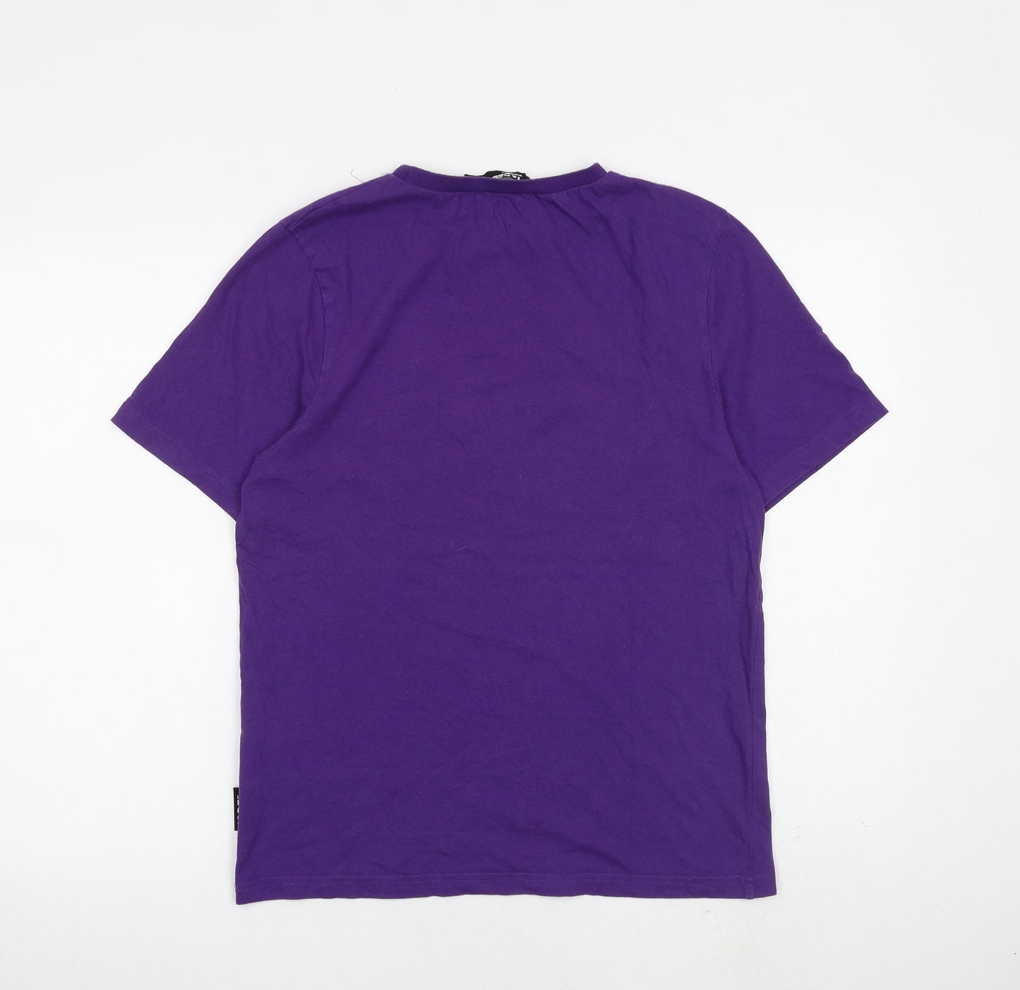 Jaded London Mens Purple Cotton T-Shirt Size S Round Neck