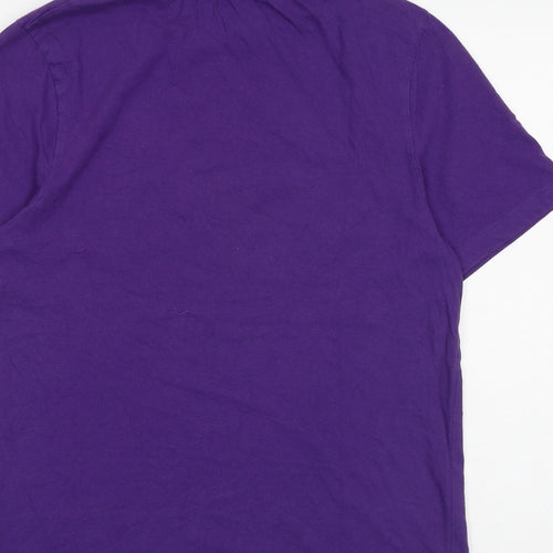 Jaded London Mens Purple Cotton T-Shirt Size S Round Neck