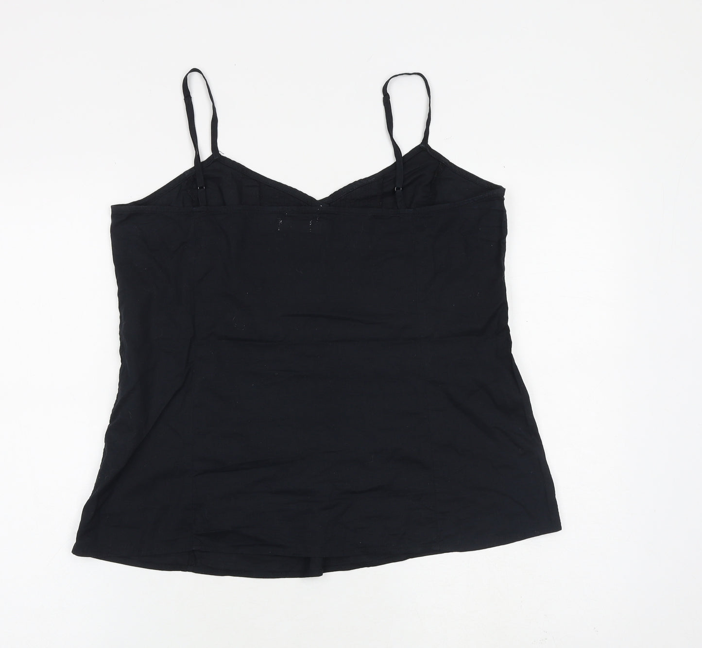 Old Navy Womens Black 100% Cotton Basic Tank Size L V-Neck