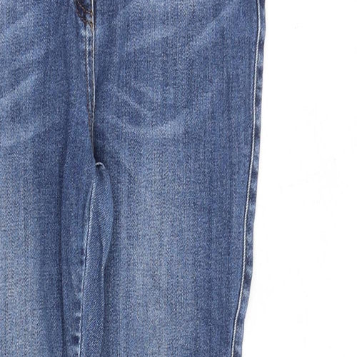NEXT Womens Blue Cotton Straight Jeans Size 10 L28 in Regular Zip