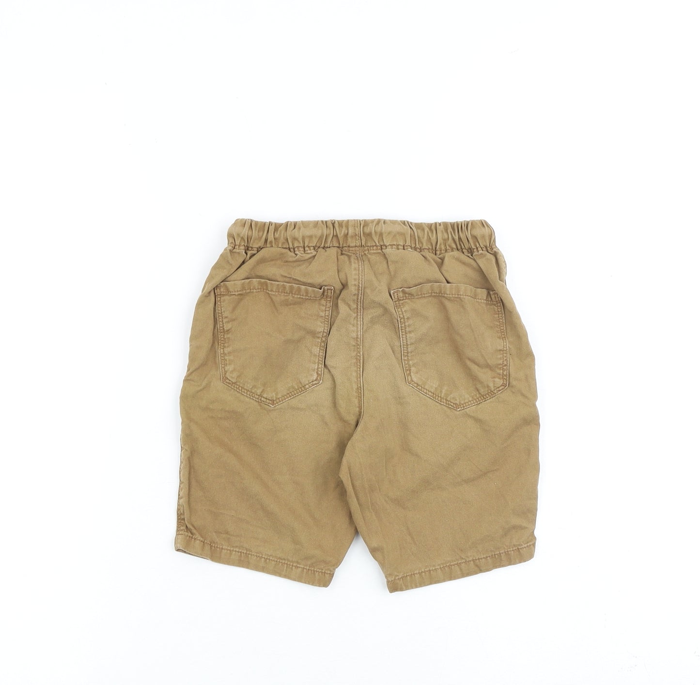 NEXT Boys Brown Cotton Bermuda Shorts Size 5-6 Years Regular Drawstring