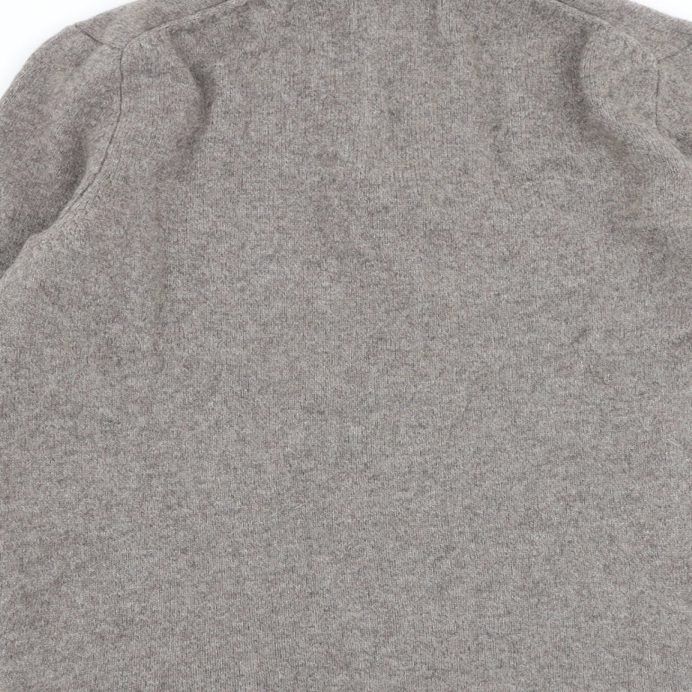 Marks and Spencer Womens Grey Round Neck Wool Pullover Jumper Size L