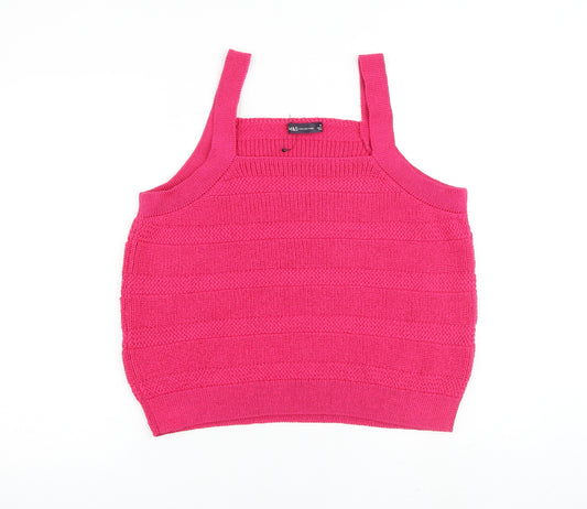 Marks and Spencer Womens Pink Cotton Camisole Tank Size XL Square Neck