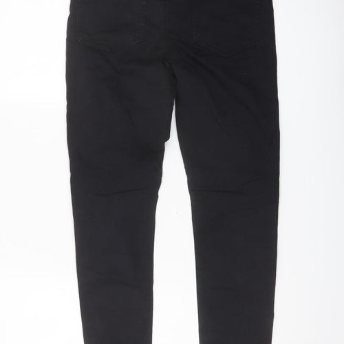 Denim & Co. Womens Black Cotton Skinny Jeans Size 10 L28 in Regular Button