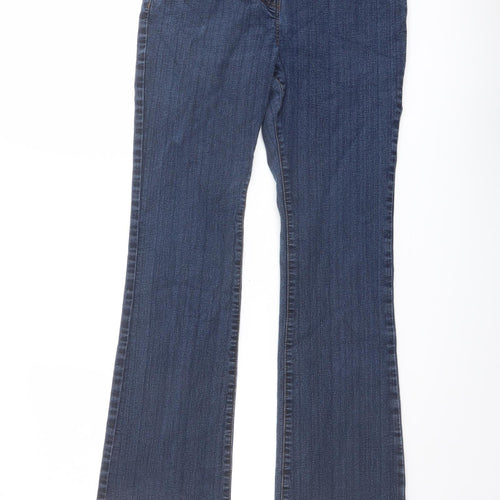 George Womens Blue Cotton Bootcut Jeans Size 10 L28 in Regular Button
