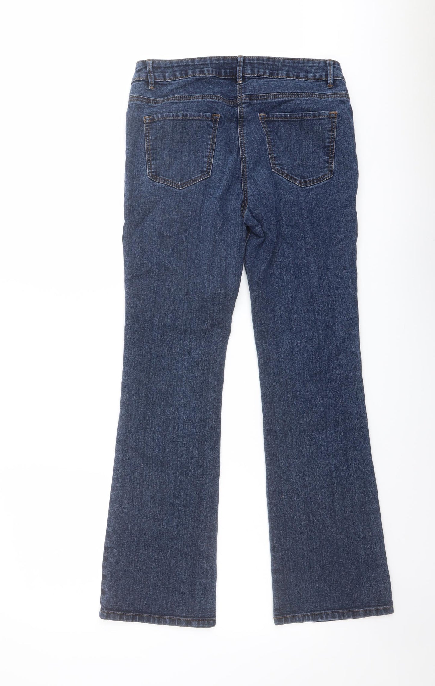 George Womens Blue Cotton Bootcut Jeans Size 10 L28 in Regular Button