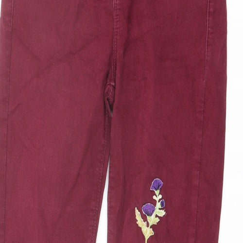 Oasis Womens Purple Cotton Skinny Jeans Size 10 L27 in Regular Button