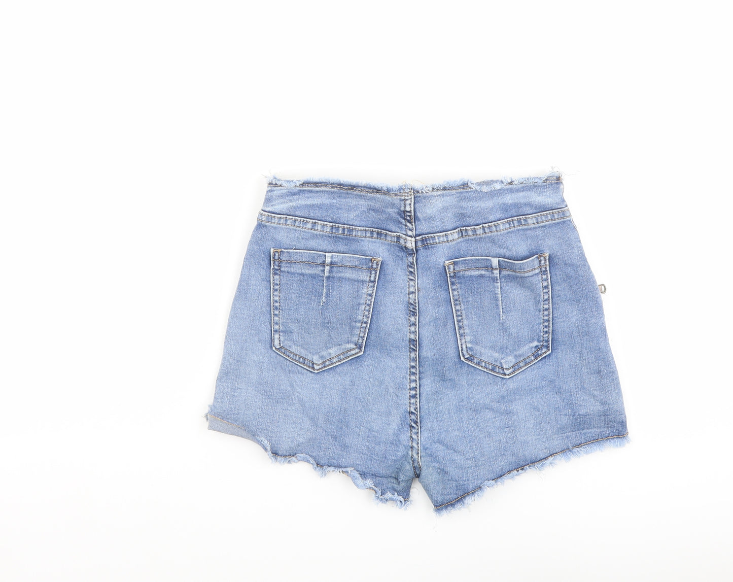 Daysie Womens Blue Cotton Cut-Off Shorts Size 6 L3 in Regular Drawstring