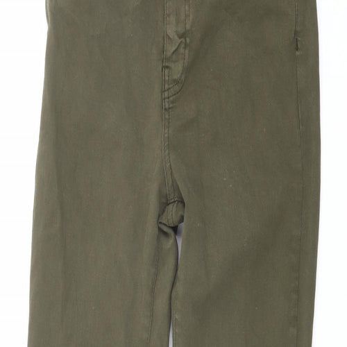 Zara Womens Green Cotton Skinny Jeans Size 10 L26 in Regular Button