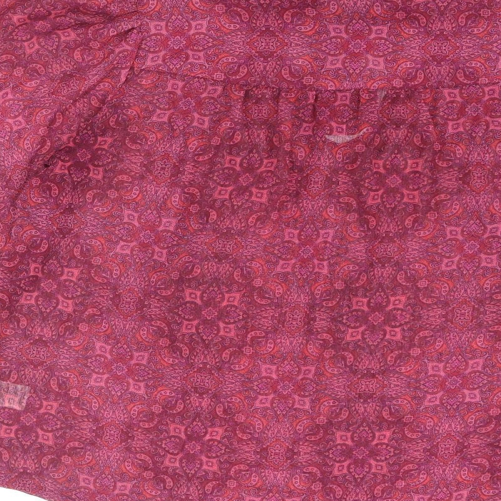 JOIE Womens Purple Paisley Polyester Basic Blouse Size L Mock Neck - Pleated Keyhole