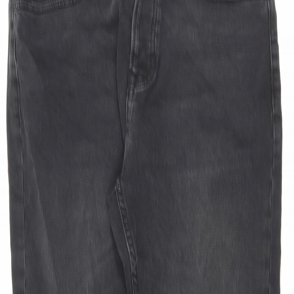 Topshop Mens Black Cotton Skinny Jeans Size 32 in L32 in Regular Button