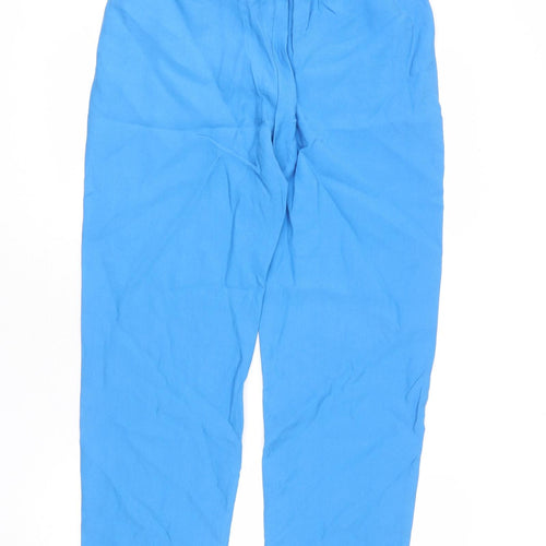Marks and Spencer Womens Blue Lyocell Trousers Size 10 L30 in Regular Drawstring