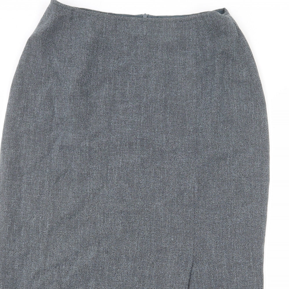 Libra Womens Grey Polyester A-Line Skirt Size 18 Zip - Slit