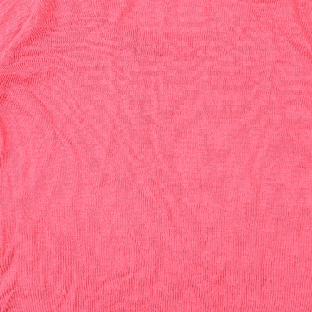 four [ti] four Womens Pink Acrylic Jersey T-Shirt Size S Round Neck - Heart