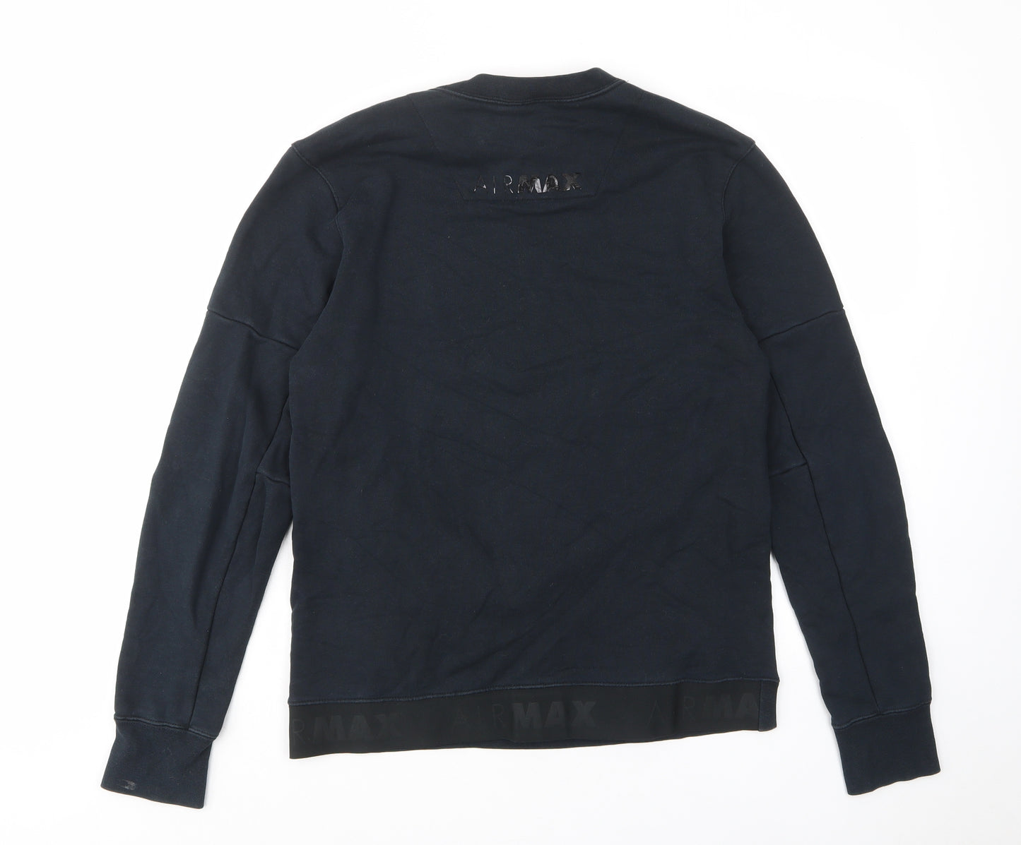Nike Mens Black Cotton Pullover Sweatshirt Size M - Logo, Embroided, Zip Pockets