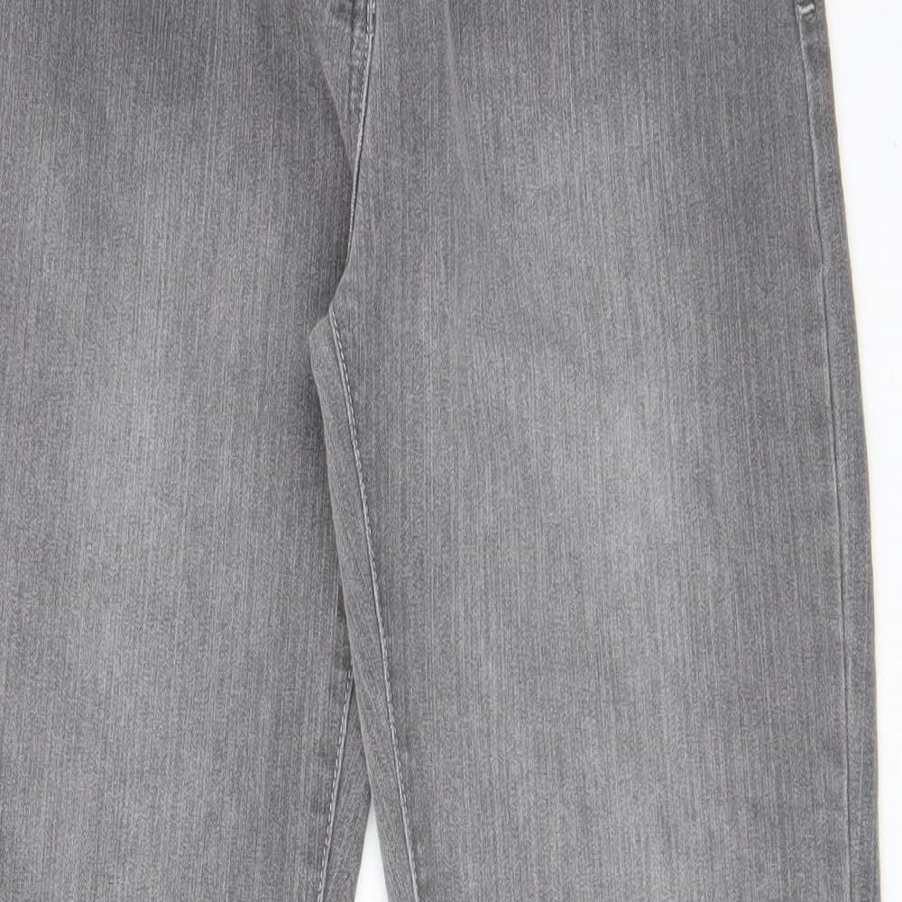 eorge Womens Grey Cotton Bootcut Jeans Size 10 L28 in Regular Zip - Pockets, Belt Loops, Embroided