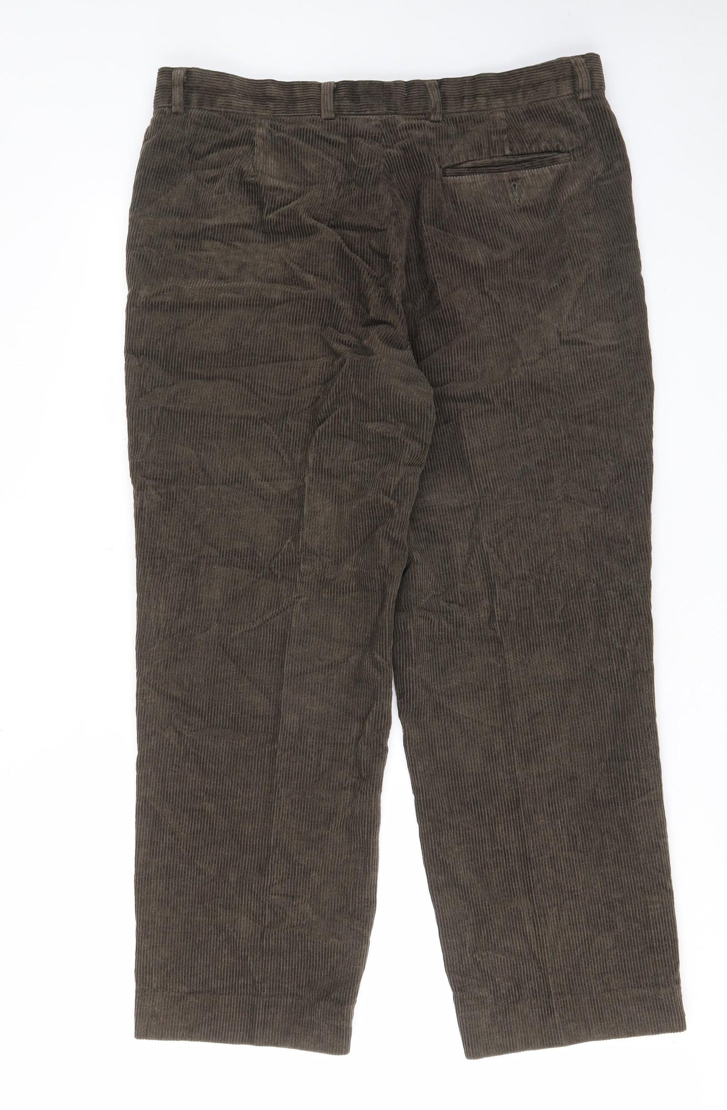 Greenwoods Mens Green Cotton Sweatpants Trousers Size 36 in L28 in Regular Zip - Short leg, Pockets