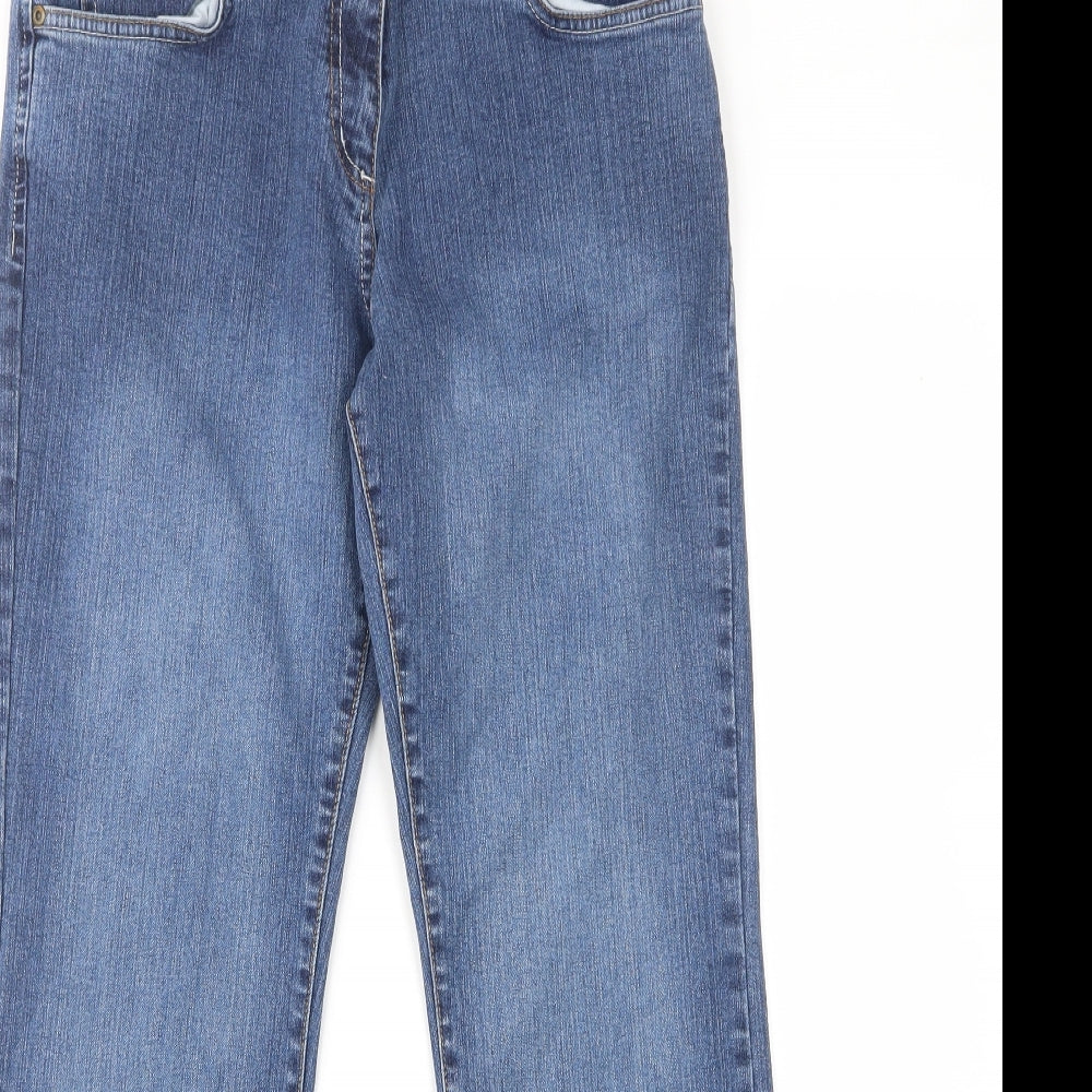George Womens Blue Cotton Bootcut Jeans Size 10 L27 in Regular Zip - Pockets, Belt Loops