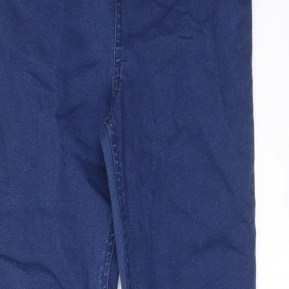Marks and Spencer Womens Blue Cotton Skinny Jeans Size 10 L28 in Regular - Elastic waist